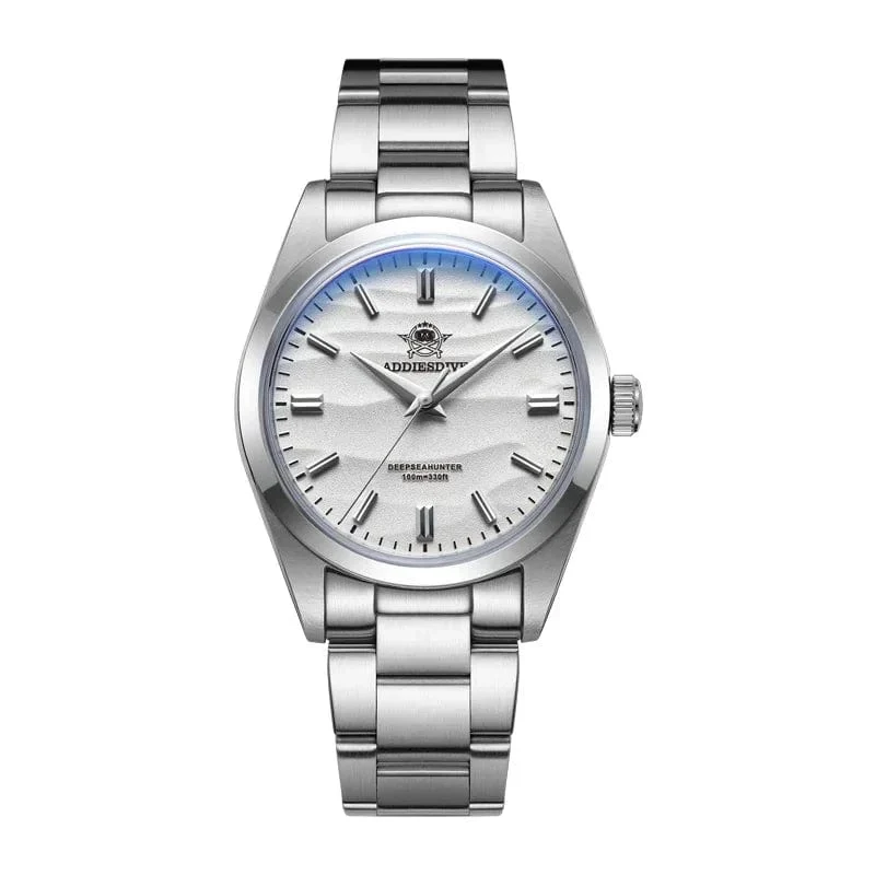 ADDIESDIVE Heißer Verkauf AD2030 Quarzuhr Einfache 10Bar Stahl Dive Armbanduhr Blase Spiegel Topf Abdeckung Glas Sport 36mm Männer Uhren