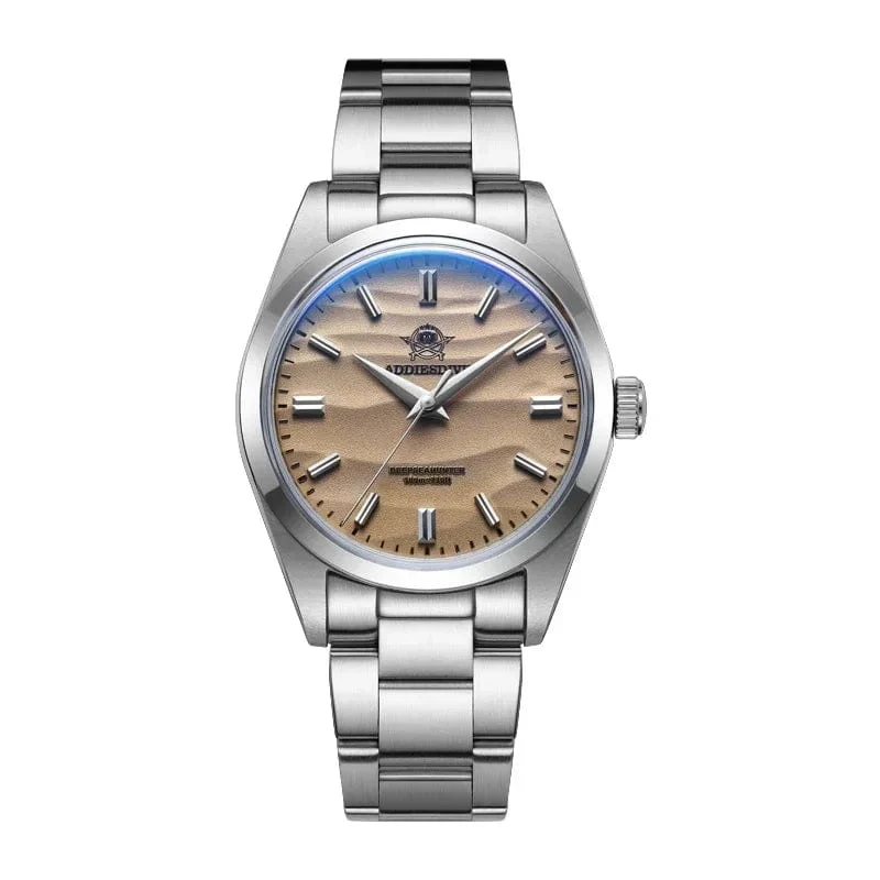ADDIESDIVE Heißer Verkauf AD2030 Quarzuhr Einfache 10Bar Stahl Dive Armbanduhr Blase Spiegel Topf Abdeckung Glas Sport 36mm Männer Uhren