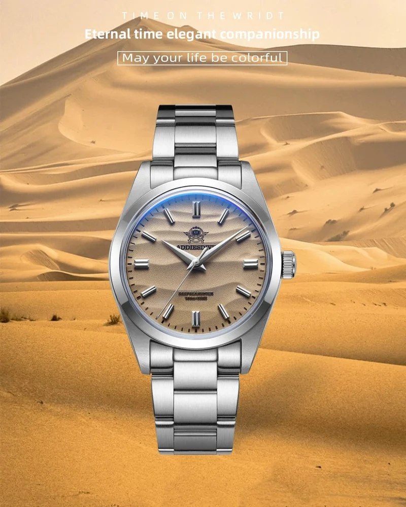 ADDIESDIVE Heißer Verkauf AD2030 Quarzuhr Einfache 10Bar Stahl Dive Armbanduhr Blase Spiegel Topf Abdeckung Glas Sport 36mm Männer Uhren