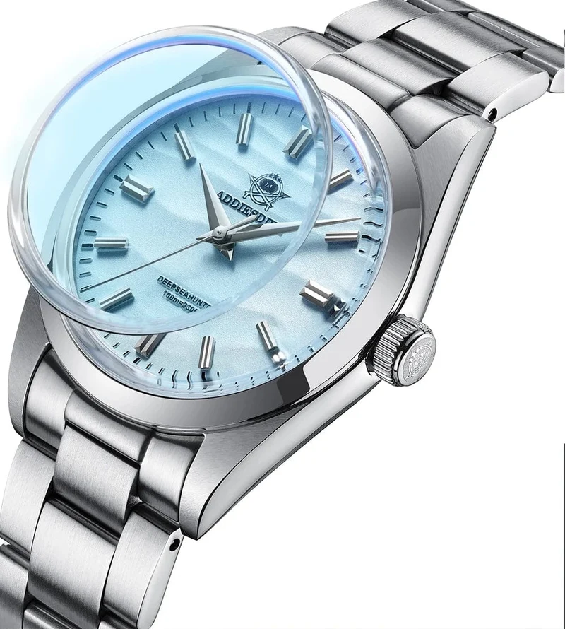 ADDIESDIVE Heißer Verkauf AD2030 Quarzuhr Einfache 10Bar Stahl Dive Armbanduhr Blase Spiegel Topf Abdeckung Glas Sport 36mm Männer Uhren