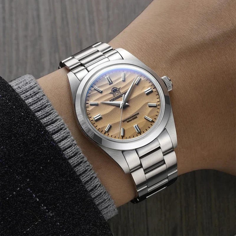 ADDIESDIVE Heißer Verkauf AD2030 Quarzuhr Einfache 10Bar Stahl Dive Armbanduhr Blase Spiegel Topf Abdeckung Glas Sport 36mm Männer Uhren