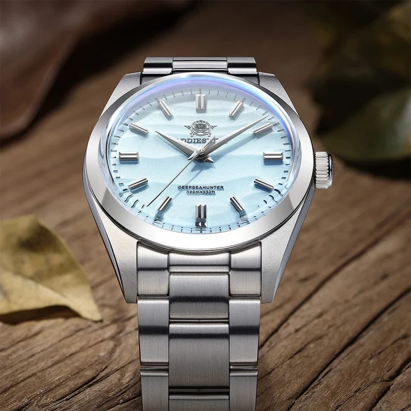 ADDIESDIVE Heißer Verkauf AD2030 Quarzuhr Einfache 10Bar Stahl Dive Armbanduhr Blase Spiegel Topf Abdeckung Glas Sport 36mm Männer Uhren