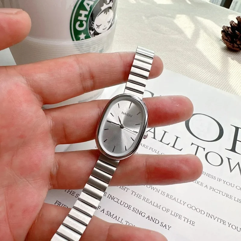 Mode Luxus Frauen Quarzuhr Edelstahl Oval Kleine Zifferblatt Bambus Strap Mädchen Student Armbanduhr Dropshipping Relogio
