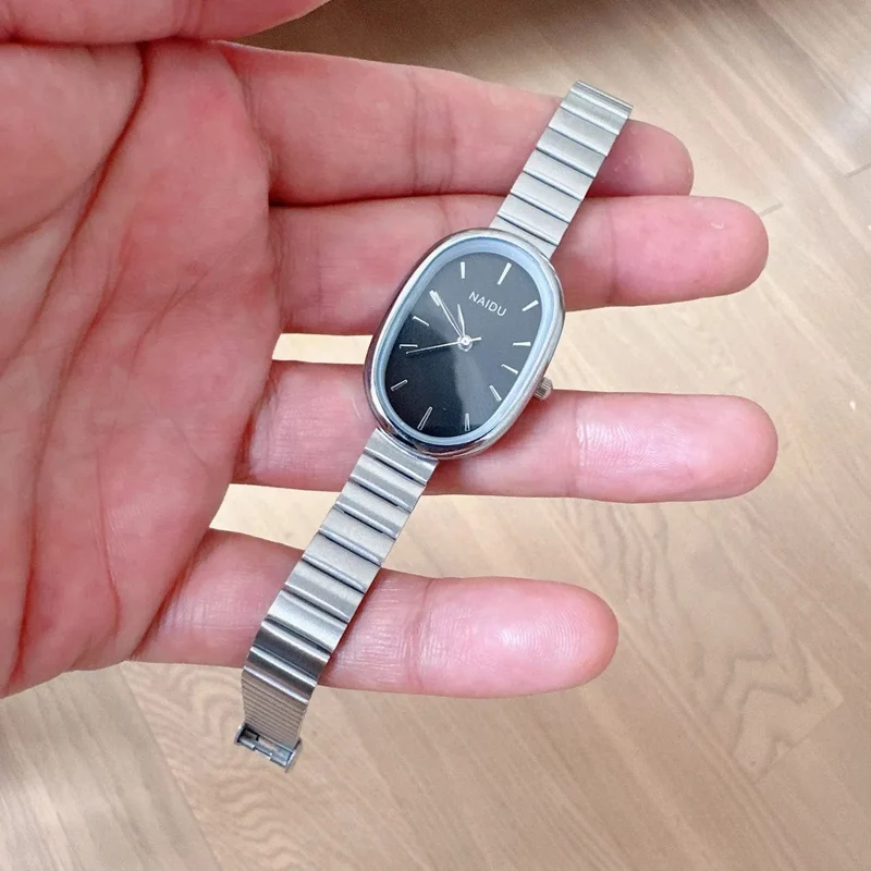Mode Luxus Frauen Quarzuhr Edelstahl Oval Kleine Zifferblatt Bambus Strap Mädchen Student Armbanduhr Dropshipping Relogio