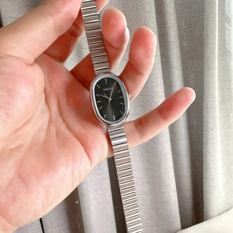 Mode Luxus Frauen Quarzuhr Edelstahl Oval Kleine Zifferblatt Bambus Strap Mädchen Student Armbanduhr Dropshipping Relogio