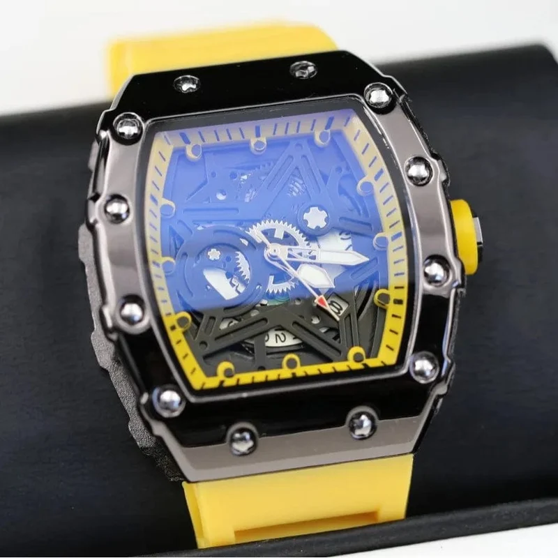 UTHAI Herrenuhr, sportlich, dominant, trendig, wasserdicht, tonnenförmig, originelle Armbanduhr für Herren, Quarzuhr, Geschenk