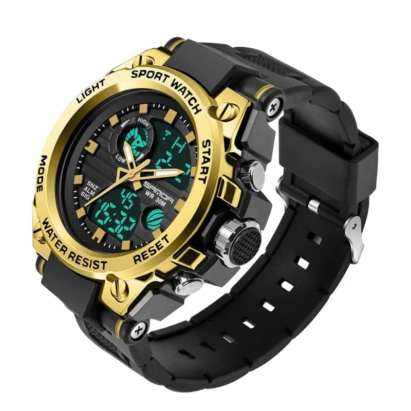 SANDA G Style Herren Digitaluhr Datum Militär Sportuhren Wasserdichte elektronische Armbanduhr Herrenuhr Orologio da uomo 739