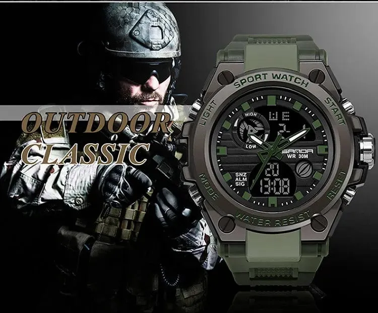 SANDA G Style Herren Digitaluhr Datum Militär Sportuhren Wasserdichte elektronische Armbanduhr Herrenuhr Orologio da uomo 739