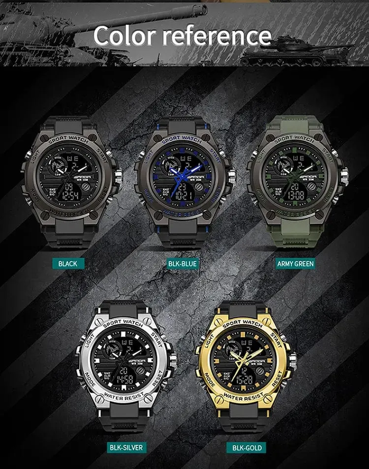 SANDA G Style Herren Digitaluhr Datum Militär Sportuhren Wasserdichte elektronische Armbanduhr Herrenuhr Orologio da uomo 739