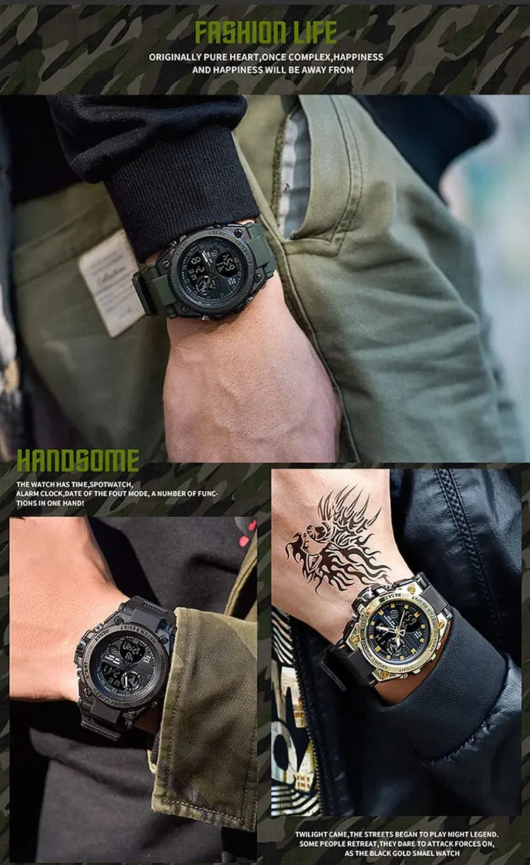 SANDA G Style Herren Digitaluhr Datum Militär Sportuhren Wasserdichte elektronische Armbanduhr Herrenuhr Orologio da uomo 739