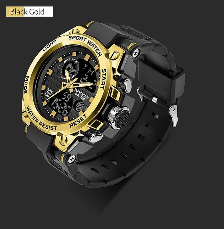 SANDA G Style Herren Digitaluhr Datum Militär Sportuhren Wasserdichte elektronische Armbanduhr Herrenuhr Orologio da uomo 739