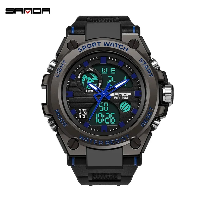 SANDA G Style Herren Digitaluhr Datum Militär Sportuhren Wasserdichte elektronische Armbanduhr Herrenuhr Orologio da uomo 739