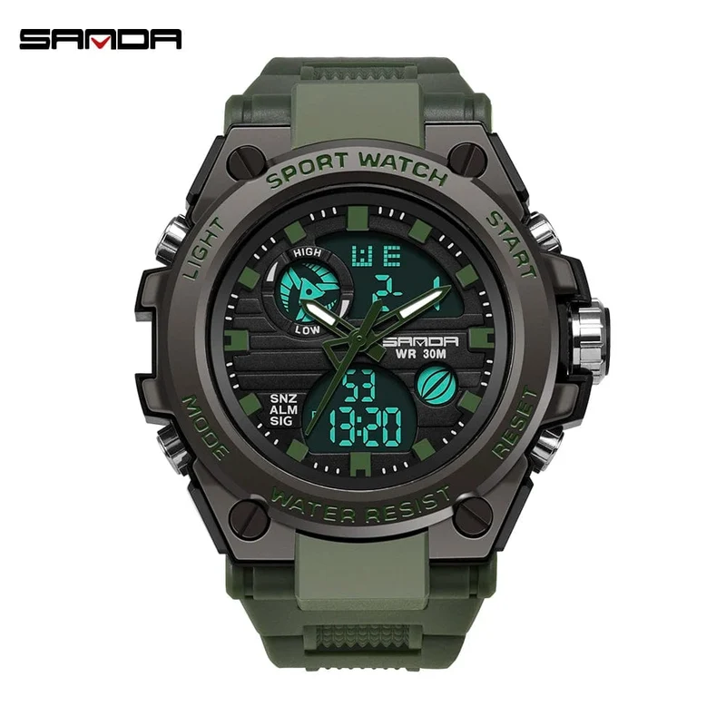 SANDA G Style Herren Digitaluhr Datum Militär Sportuhren Wasserdichte elektronische Armbanduhr Herrenuhr Orologio da uomo 739