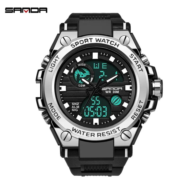 SANDA G Style Herren Digitaluhr Datum Militär Sportuhren Wasserdichte elektronische Armbanduhr Herrenuhr Orologio da uomo 739