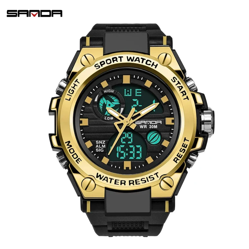 SANDA G Style Herren Digitaluhr Datum Militär Sportuhren Wasserdichte elektronische Armbanduhr Herrenuhr Orologio da uomo 739