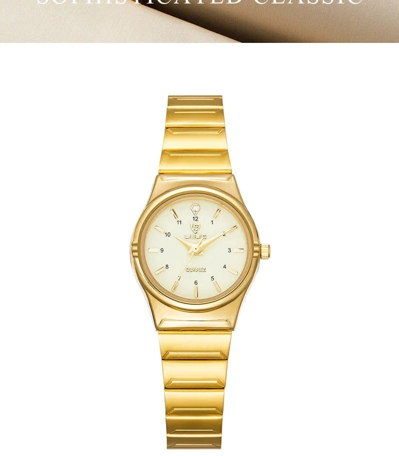 Marke Neue Wonen Uhr Luxus Goldene Quarz Edelstahl Armband Wasserdicht Damen Goldene Armbanduhr Mädchen Uhr Relogio mujer