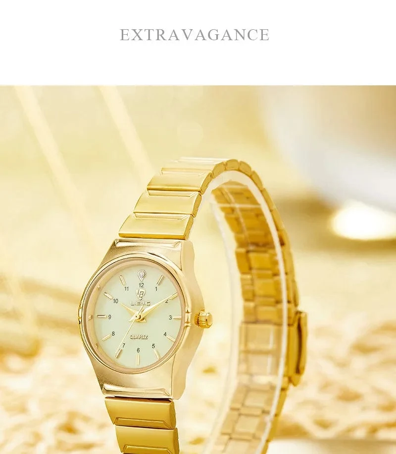 Marke Neue Wonen Uhr Luxus Goldene Quarz Edelstahl Armband Wasserdicht Damen Goldene Armbanduhr Mädchen Uhr Relogio mujer