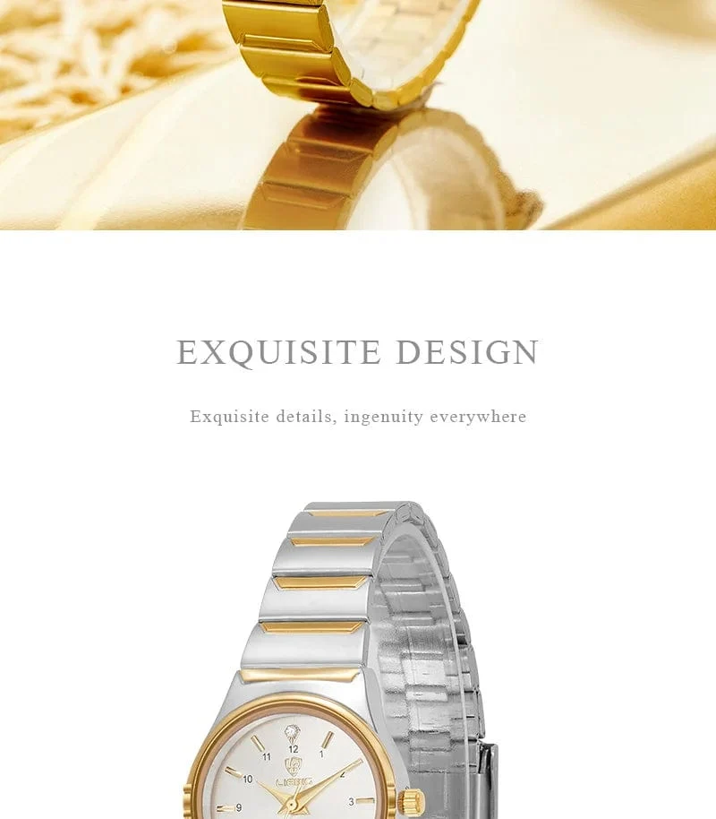 Marke Neue Wonen Uhr Luxus Goldene Quarz Edelstahl Armband Wasserdicht Damen Goldene Armbanduhr Mädchen Uhr Relogio mujer
