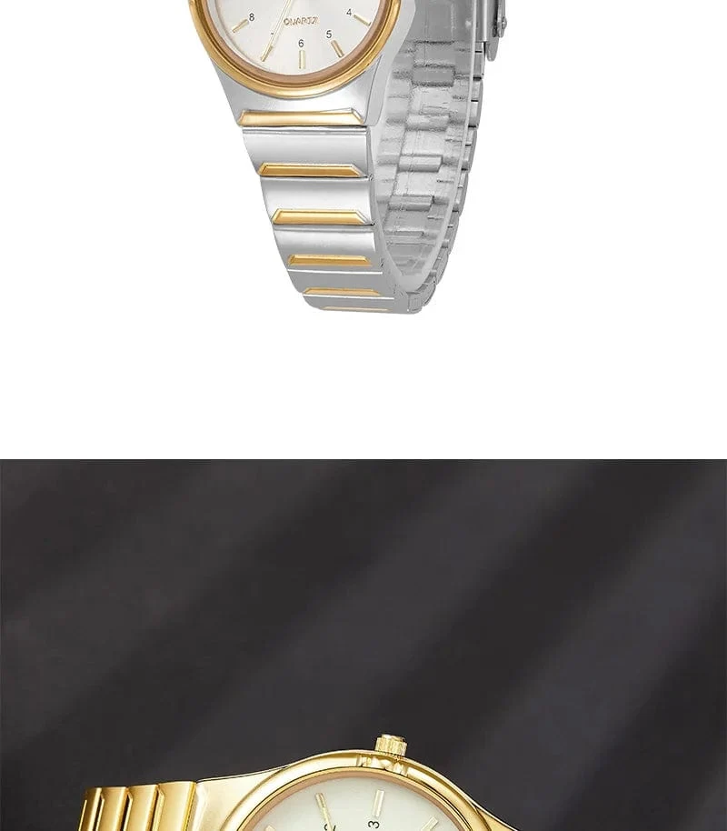 Marke Neue Wonen Uhr Luxus Goldene Quarz Edelstahl Armband Wasserdicht Damen Goldene Armbanduhr Mädchen Uhr Relogio mujer
