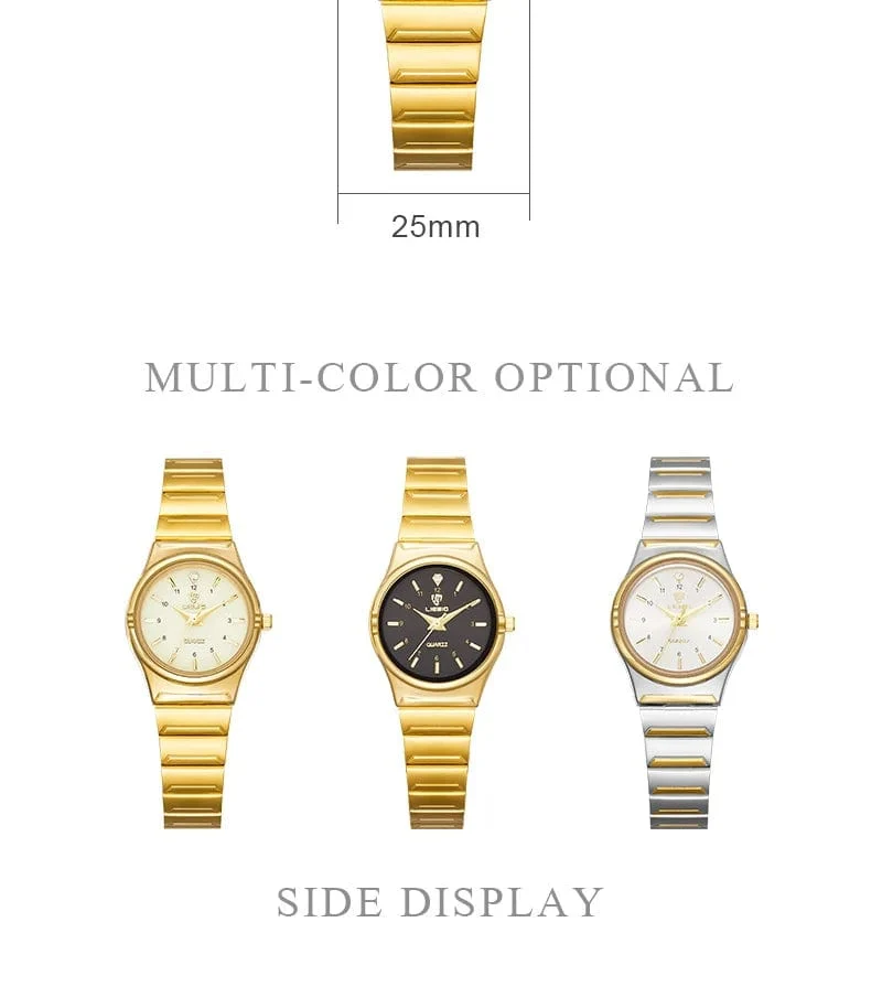 Marke Neue Wonen Uhr Luxus Goldene Quarz Edelstahl Armband Wasserdicht Damen Goldene Armbanduhr Mädchen Uhr Relogio mujer