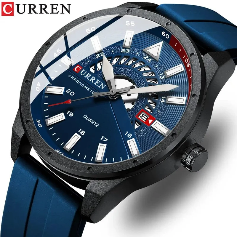 CURREN Mode Herrenuhr Top-Marke Luxus wasserdichte Sport Herrenuhren Silikon Automatik Datum Militär Armbanduhr