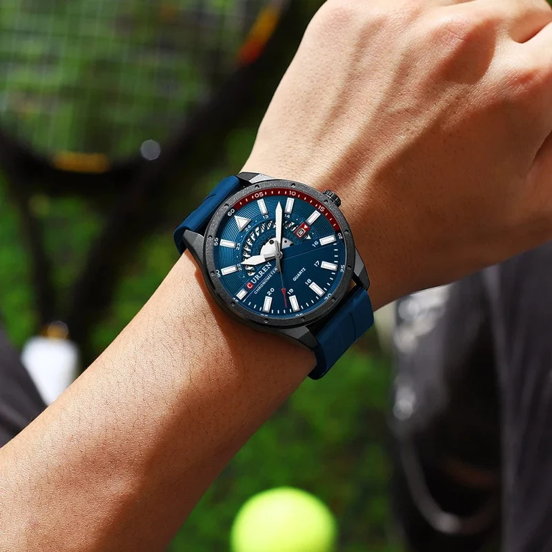 CURREN Mode Herrenuhr Top-Marke Luxus wasserdichte Sport Herrenuhren Silikon Automatik Datum Militär Armbanduhr