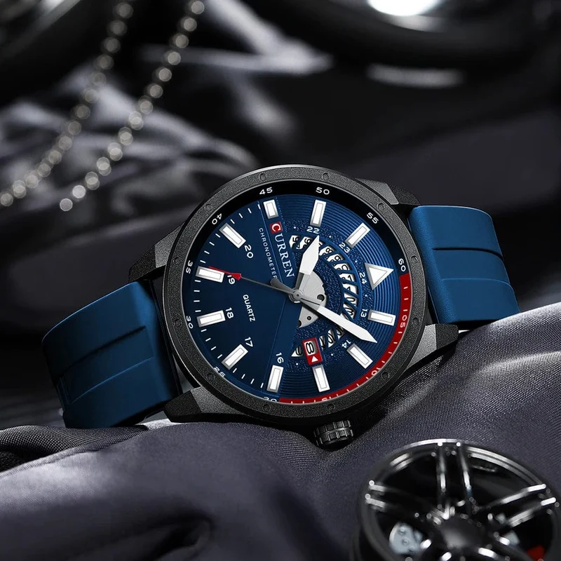 CURREN Mode Herrenuhr Top-Marke Luxus wasserdichte Sport Herrenuhren Silikon Automatik Datum Militär Armbanduhr