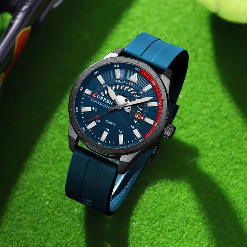 CURREN Mode Herrenuhr Top-Marke Luxus wasserdichte Sport Herrenuhren Silikon Automatik Datum Militär Armbanduhr