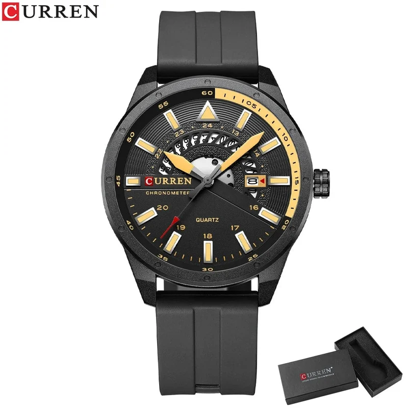 CURREN Mode Herrenuhr Top-Marke Luxus wasserdichte Sport Herrenuhren Silikon Automatik Datum Militär Armbanduhr