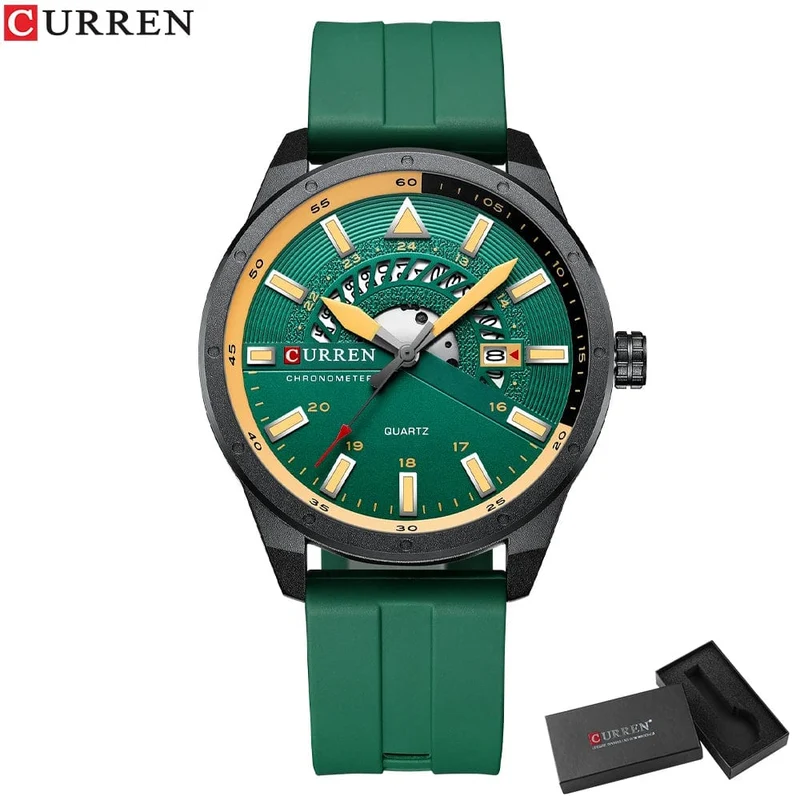 CURREN Mode Herrenuhr Top-Marke Luxus wasserdichte Sport Herrenuhren Silikon Automatik Datum Militär Armbanduhr