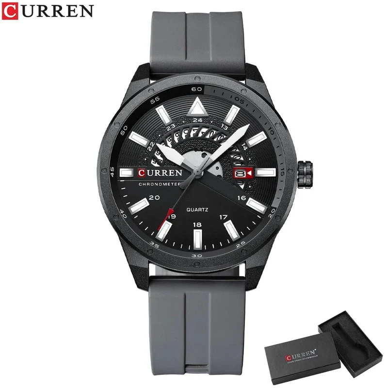 CURREN Mode Herrenuhr Top-Marke Luxus wasserdichte Sport Herrenuhren Silikon Automatik Datum Militär Armbanduhr