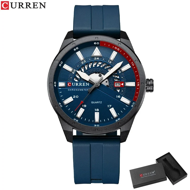 CURREN Mode Herrenuhr Top-Marke Luxus wasserdichte Sport Herrenuhren Silikon Automatik Datum Militär Armbanduhr
