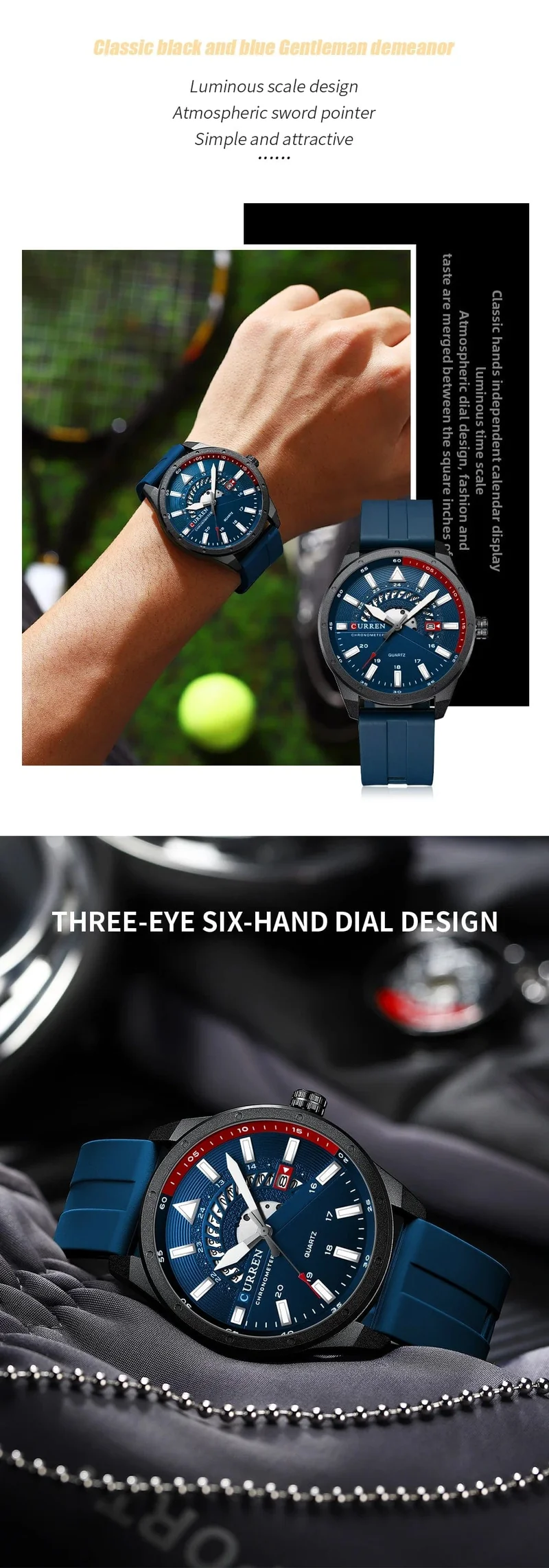 CURREN Mode Herrenuhr Top-Marke Luxus wasserdichte Sport Herrenuhren Silikon Automatik Datum Militär Armbanduhr