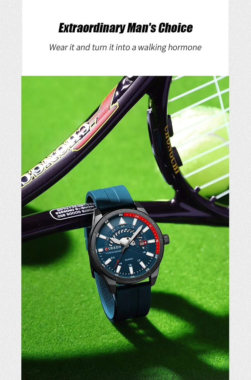 CURREN Mode Herrenuhr Top-Marke Luxus wasserdichte Sport Herrenuhren Silikon Automatik Datum Militär Armbanduhr