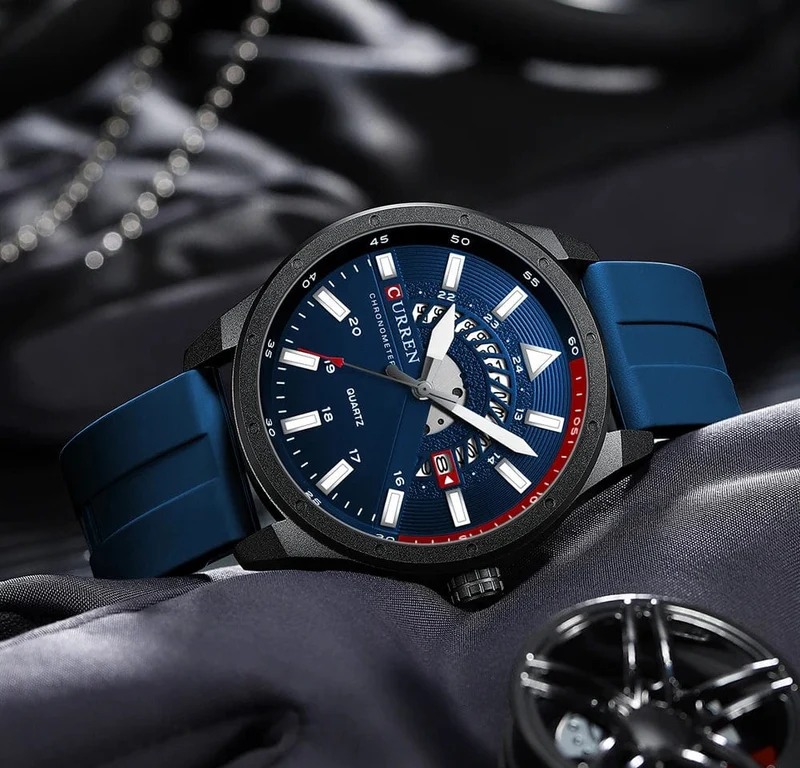 CURREN Mode Herrenuhr Top-Marke Luxus wasserdichte Sport Herrenuhren Silikon Automatik Datum Militär Armbanduhr