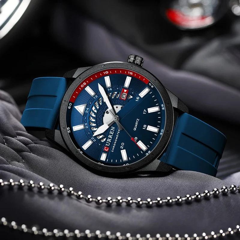 CURREN Mode Herrenuhr Top-Marke Luxus wasserdichte Sport Herrenuhren Silikon Automatik Datum Militär Armbanduhr