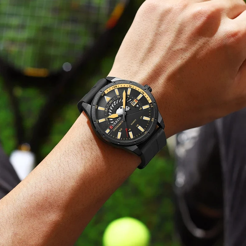 CURREN Mode Herrenuhr Top-Marke Luxus wasserdichte Sport Herrenuhren Silikon Automatik Datum Militär Armbanduhr