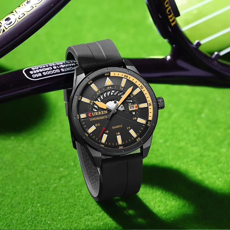 CURREN Mode Herrenuhr Top-Marke Luxus wasserdichte Sport Herrenuhren Silikon Automatik Datum Militär Armbanduhr