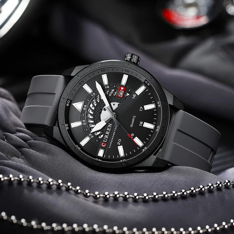 CURREN Mode Herrenuhr Top-Marke Luxus wasserdichte Sport Herrenuhren Silikon Automatik Datum Militär Armbanduhr