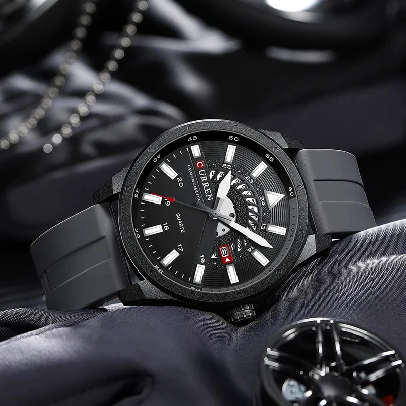 CURREN Mode Herrenuhr Top-Marke Luxus wasserdichte Sport Herrenuhren Silikon Automatik Datum Militär Armbanduhr