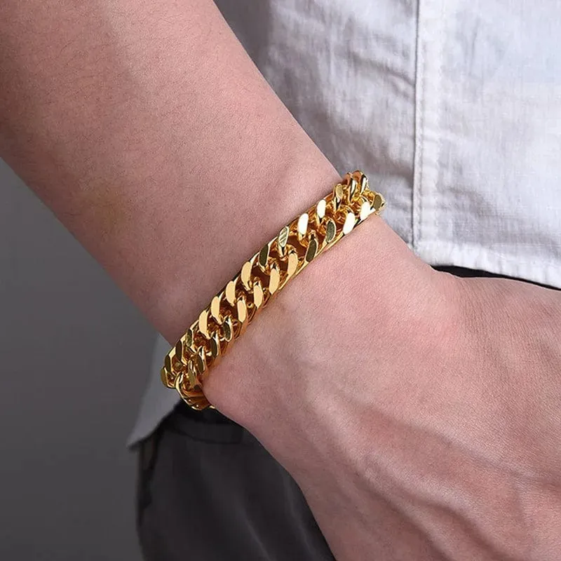 3–11 mm dickes, wasserdichtes Kettenarmband für Männer, Edelstahl, kubanisches Kettenarmband, klassischer Punk, schwerer Herrenschmuck, Geschenk