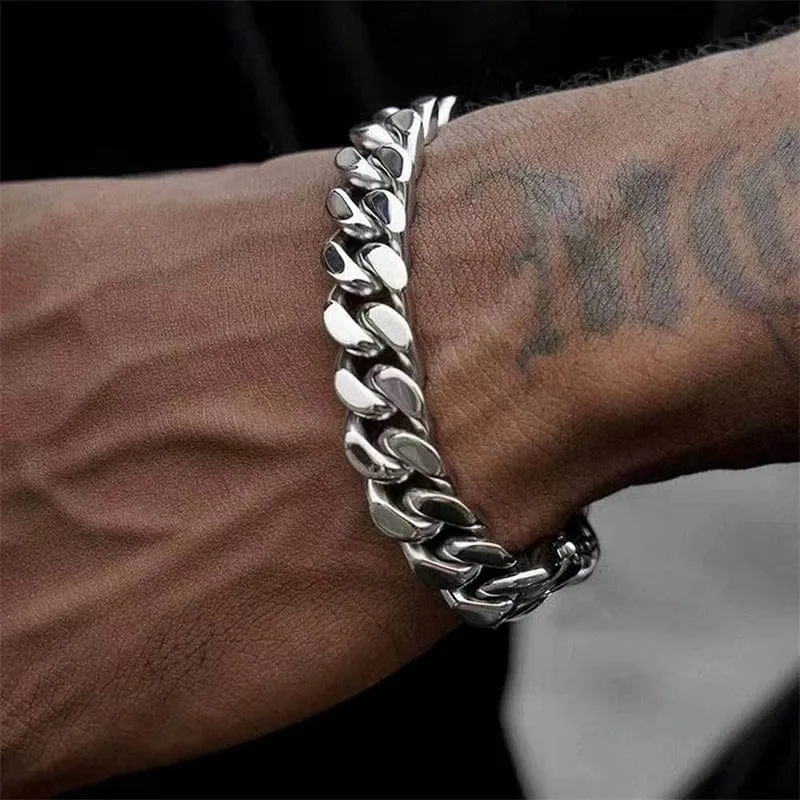3–11 mm dickes, wasserdichtes Kettenarmband für Männer, Edelstahl, kubanisches Kettenarmband, klassischer Punk, schwerer Herrenschmuck, Geschenk