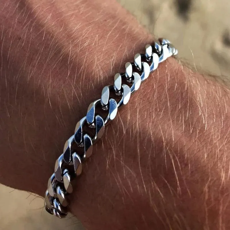 3–11 mm dickes, wasserdichtes Kettenarmband für Männer, Edelstahl, kubanisches Kettenarmband, klassischer Punk, schwerer Herrenschmuck, Geschenk