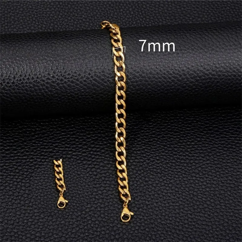 3–11 mm dickes, wasserdichtes Kettenarmband für Männer, Edelstahl, kubanisches Kettenarmband, klassischer Punk, schwerer Herrenschmuck, Geschenk