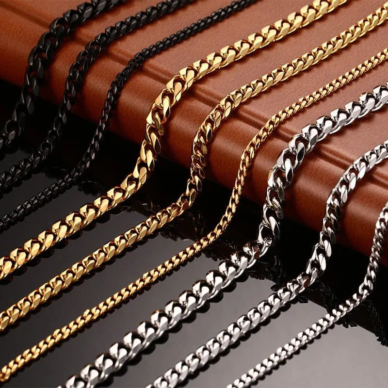 3–11 mm dickes, wasserdichtes Kettenarmband für Männer, Edelstahl, kubanisches Kettenarmband, klassischer Punk, schwerer Herrenschmuck, Geschenk