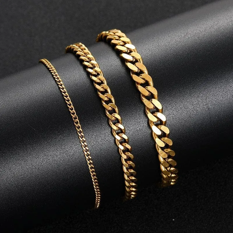 3–11 mm dickes, wasserdichtes Kettenarmband für Männer, Edelstahl, kubanisches Kettenarmband, klassischer Punk, schwerer Herrenschmuck, Geschenk