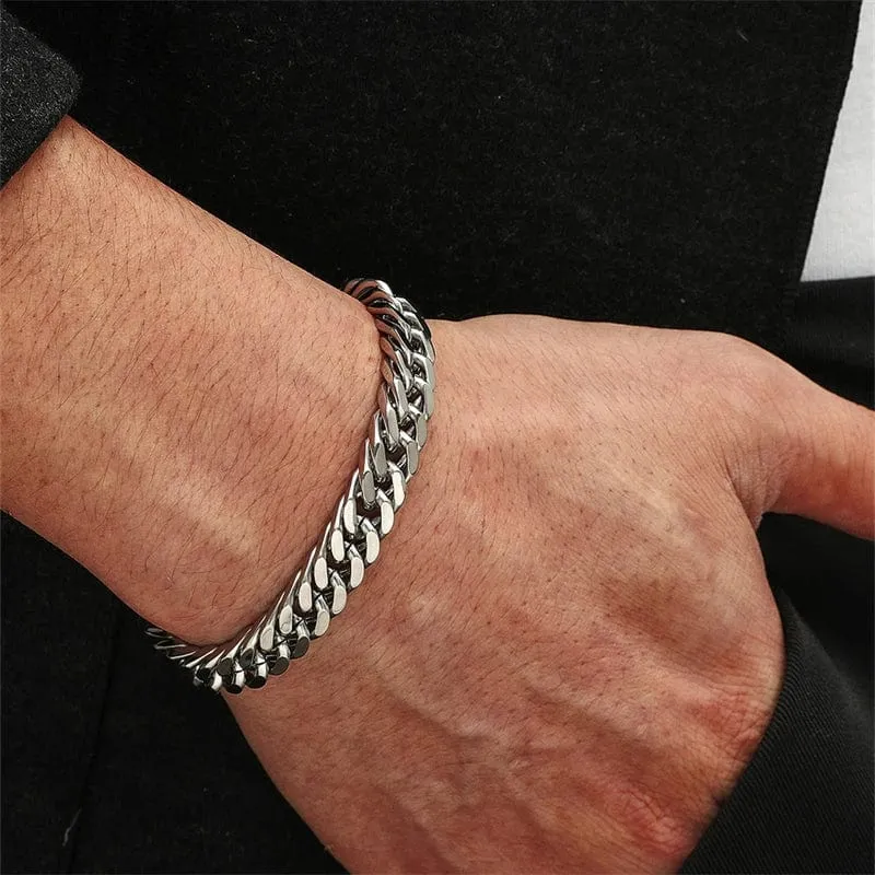 3–11 mm dickes, wasserdichtes Kettenarmband für Männer, Edelstahl, kubanisches Kettenarmband, klassischer Punk, schwerer Herrenschmuck, Geschenk