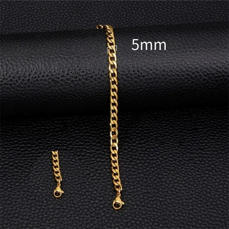 3–11 mm dickes, wasserdichtes Kettenarmband für Männer, Edelstahl, kubanisches Kettenarmband, klassischer Punk, schwerer Herrenschmuck, Geschenk