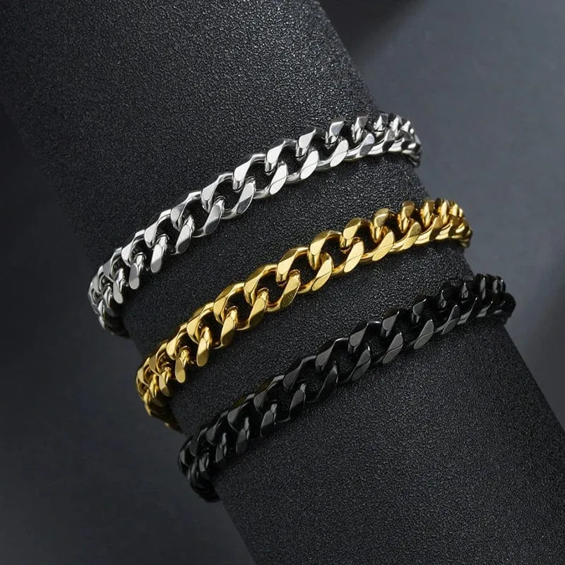 3–11 mm dickes, wasserdichtes Kettenarmband für Männer, Edelstahl, kubanisches Kettenarmband, klassischer Punk, schwerer Herrenschmuck, Geschenk