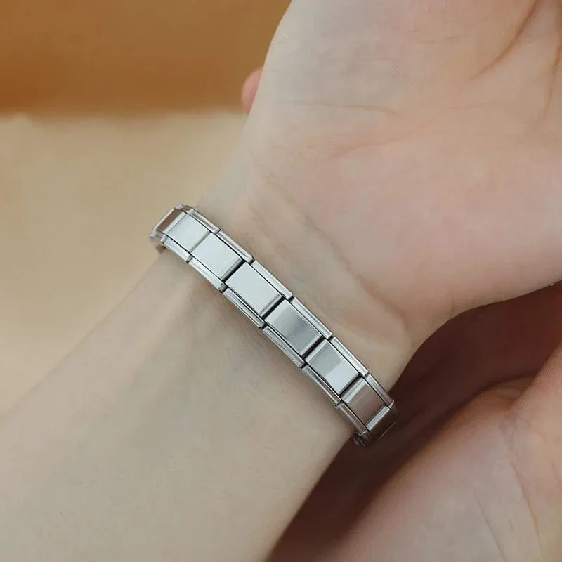 Hapiship 2024 Neue frauen Schmuck DIY 9mm Breite Italienischen Elastische Charme Armband Mode Edelstahl Mode Armreif ST-Bao